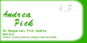 andrea pick business card